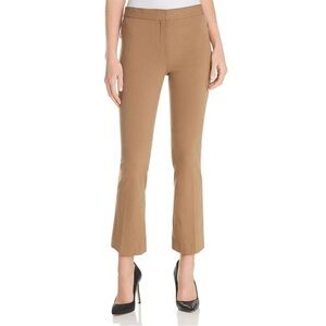 Theory Womens New Bistretch Tan Mid-Rise Kick Dress Pants Trousers Sz 12